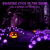 Halloween Decorations Outdoor Eyeball Lights Solar Powered 2Packs 12Led Swaying Halloween Lights Waterproof Outdoor Halloween