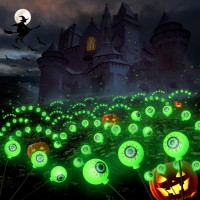 Halloween Decorations Outdoor Eyeball Lights Solar Powered 2Packs 12Led Swaying Halloween Lights Waterproof Outdoor Halloween