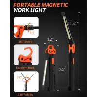 Anylight Led Work Light 400Lm Foldable Mechanic Light Rechargeable Flashlight With 5 Modes 230 Rotate And Hook Magnetic Light