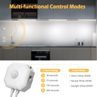 Lacoco Led Motion Sensor Cabinet Light 12Inch Plug In Motion Sensor Light 3 Color Temps Closet Motion Sensor Light With Timer