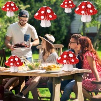 Yunxuan Mushroom Party Decorations Mushroom Shaped Honeycomb Paper Lanterns For Birthday Party Garden Room Decor Pack Of 6