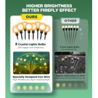 Ulaiyo Solar Lights For Outside, Brighter 16 Led Solar Garden Lights, Durable & Long-Lasting, Solar Outdoor Lights Waterproof, High Flexibility Firefly Lights Outdoor Yard Patio Christmas Decorations