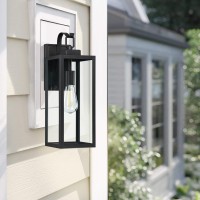 Revtronic Large Size Outdoor Wall Lights, 18 Inch Oversized Matte Black Exterior Light Fixture With Clear Glass, Waterproof Front Porch Lighting, Modern Sconces Lantern For House, Garage, Etl Listed