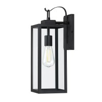 Revtronic Large Size Outdoor Wall Lights, 18 Inch Oversized Matte Black Exterior Light Fixture With Clear Glass, Waterproof Front Porch Lighting, Modern Sconces Lantern For House, Garage, Etl Listed