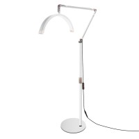 Portable Half Moon Desk Lamp, Esthetician Light For Tattoo Artists, Nail Lamp With Phone Holder | 3000-6000K | Floor Standing Retractable Beauty Light,White