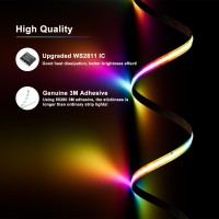 Pautix Rgb Smart Ic Cob Led Strip Light Addressable 20Ft/6.1M,720Leds/M Ul-Listed 24V Chasing Color Strip Light Multicolor Flexible Tape Light,For Tv,Party Diy Decoration(Without Controller&Adapter)