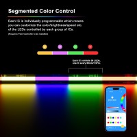 Pautix Rgb Smart Ic Cob Led Strip Light Addressable 20Ft/6.1M,720Leds/M Ul-Listed 24V Chasing Color Strip Light Multicolor Flexible Tape Light,For Tv,Party Diy Decoration(Without Controller&Adapter)