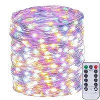 Fairy Lights Plug In With Timer And Remote, Waterproof Christmas Lights Outdoor Christmas Decorations, Upgraded 8 Modes Twinkle String Lights For Dorm Room Wedding Xmas Party(200Led, Multi-Colored)