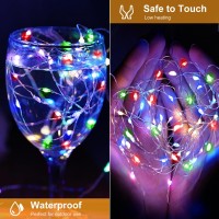 Litogo 24 Pack Fairy Lights Battery Operated 7 Ft 20 Led String Lights Waterproof Firefly Silver Wire Mini Lights For Diy Wedd