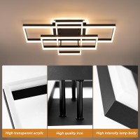 Modern Led Flush Mount Ceiling Light Black Square Acrylic Flush Mount Ceiling Lights Fixture Lighting Fixture Ceiling Lamp For