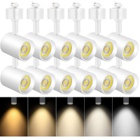 Vanoopee 12 Pack 5Color Led Track Lighting Heads H Type Track Light Heads Dimmable 2000K 3000K 4000K 5000K 6000K Adjustable F