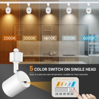 Vanoopee 12 Pack 5Color Led Track Lighting Heads H Type Track Light Heads Dimmable 2000K 3000K 4000K 5000K 6000K Adjustable F