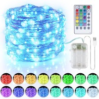 16.5Ft Fairy Lights Battery Operated, 16 Color Changing String Lights With Remote Timer, Rgb Waterproof Twinkle Lights For Indoor Outdoor Room Garden Yard Gift Party Christmas D?Or