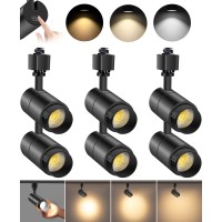 Vanoopee 3Color Zoomable 10W Led Track Lighting Heads H Type Track Light Heads Dimmable Bright Ceiling Spotlight Fixtures Accen