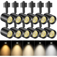 Vanoopee 12 Pack 5Color Led Track Lighting Heads H Type Track Light Heads Dimmable 2000K 3000K 4000K 5000K 6000K Adjustable F