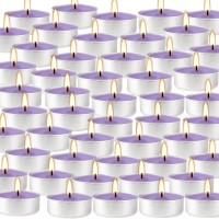 100 Pack Tea Lights Scented Candles Set Lavender Mini Votive Candles Bulk For Anniversaries Weddings Meditation 4 Hour Burn T