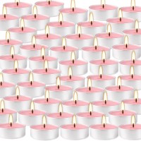 100 Pcs Scented Tealight Candles Pink For Home Mini Votive Candles Bulk Rose Fragrance Tea Light For Anniversaries Weddings Dec