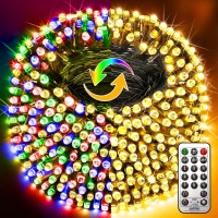 1000 Led Christmas Lights 403Ft Color Changing Outdoor String Lights With Remote 11 Modes & Timer Fairy Light Plug In Waterproof Fairy Lights For Xmas Yard Tree Wedding Party(Warm White To Multicolor)