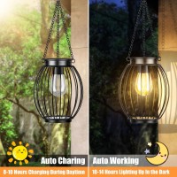 Solar Lantern Solar Lights For Outside Waterproof Outdoor Hanging Lanterns Metal Solar Powered Tree Lights With Hook Garden