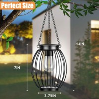 Solar Lantern Solar Lights For Outside Waterproof Outdoor Hanging Lanterns Metal Solar Powered Tree Lights With Hook Garden