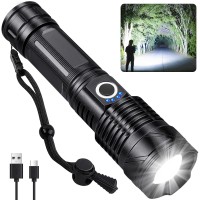 Bercol Flashlights High Lumens Rechargeable 990 000 Lumens Super Bright Led Flashlight With 5 Modes Ipx6 Waterproof Powerful F