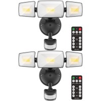 Ustellar 55W Led Security Lights Motion Sensor Light With Remote Control Outdoor Led Flood Lights Dusk To Dawn 5500Lm 5000K Ip