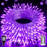 Shineshine Christmas Lights 164Ft/500Led, Waterproof Outdoor String Lights With Remote And Timer, 8 Modes Dimmable Fairy Lights For Indoor Outside House (Purple)