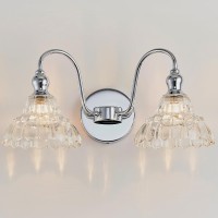 Tlolgt Chrome 2Light Wall Sconces Bathroom Vanity Light Light Fixtures Modern Vanity Lighting Fixtures Wall Light For Bedroom L