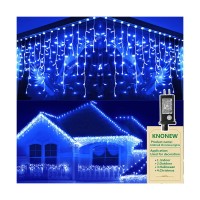 Knonew 1600 Led Christmas Lights Outdoor Decoration Blue 164Ft Timer 8Modes Hanging Fairy String Lights With 320 Drops, Plug In Waterproof Indoor Decor For Holiday Wedding Party Window Garden