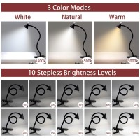 Led Desk Lamp With Clamp Reading Light With Long Flexible Gooseneck Clamp Light For Reading Bed Lights For Headboard Book Light