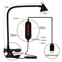 Led Desk Lamp With Clamp Reading Light With Long Flexible Gooseneck Clamp Light For Reading Bed Lights For Headboard Book Light