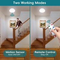 Yurnero Rechargeable Motion Sensor Ceiling Light With Remote 74 Inch Wireless Ceiling Lights Battery Operated Closet Light Moti