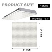 Frienda 4 Pcs Replacement Fluorescent Light Cover Panels Flat Clear Prismatic Acrylic Ceiling Light Cover Plate Ceiling Light Re