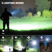 Rechargeable Flashlights High Lumens 990 000 Lumens Brightest Flashlight 5 Modes Super Bright Led Flashlight 12H Running Time