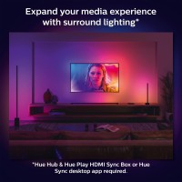 Philips Hue Large Smart Light Tube Black White And Color Ambiance Led Colorchanging Light 1 Pack Sync With Tv Music An