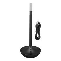 Hyuduo Cordless Table Lamp - Innovative Candle Shape, Rechargeable Led Desk Lamp With 3 Levels Brightness, Stylish Appearance For Home Decor (Black)