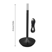 Hyuduo Cordless Table Lamp - Innovative Candle Shape, Rechargeable Led Desk Lamp With 3 Levels Brightness, Stylish Appearance For Home Decor (Black)