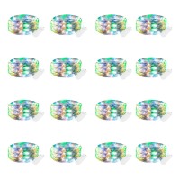 16 Pack Led Battery Operated Fairy Lights, 7Ft Short Silver Wire String Lights Waterproof, Micro Fairy Lights For Diy Glasses Vases Craft Projects Wedding Centerpieces (Multicolored)