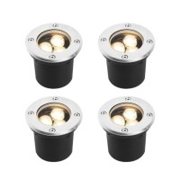 Yissone 4 Pack 3W 8Cm Led Buried Light 95-265V Ip67 Recessed Underground Light For Deck Driveway Garden