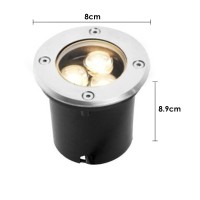 Yissone 4 Pack 3W 8Cm Led Buried Light 95-265V Ip67 Recessed Underground Light For Deck Driveway Garden