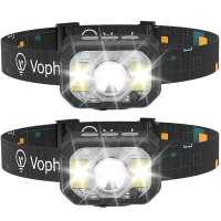 Voph Head Lamp 2 Pack, 1200 Lumens Usb Type-C Motion Sensor Rechargeable Headlamp, 6 Modes Ultra-Light Headlamp With Red Light, Waterproof Led Headlamp For Hiking Camping Fishing Running Hunting