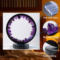 Runyansghi Amethyst Night Lamp 86 Natural Healing Crystal Bedside Lamp Usb Port 3 Colours Dimming Mode Bedroom Lamp Suitable