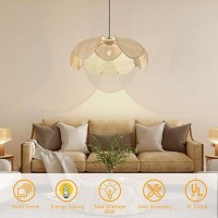 Lmlaite Plug In Pendant Light Rattan Hanging Lamp With Dimmable Switch 15Ft Hemp Rope Cord Handwoven Boho Rattan Lampshade Hangi