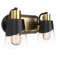 Ursola 2 Lights Bathroom Vanity Light Bathroom Lighting Fixtures Over Mirror 138 Inch Bathroom Light Fixtures Black And Gold