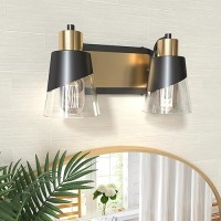 Ursola 2 Lights Bathroom Vanity Light Bathroom Lighting Fixtures Over Mirror 138 Inch Bathroom Light Fixtures Black And Gold