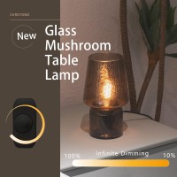 Sureyond Mushroom Lamp Small Table Lamp Mini Lamp Cute Lamp Nightstand Lamp Kitchen Lamp Glass Lamp Translucent Raindrop Lamp Su