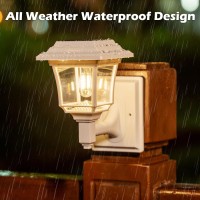 Leidrail Solar Fence Lights 2 Modes Edison Bulb Solar Wall Lights Outdoor Playhouse Accessories Waterproof Warmcold White Le