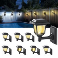 Leidrail Solar Fence Lights 2 Modes Edison Bulb Solar Wall Lights Outdoor Playhouse Accessories Waterproof Warmcold White Le