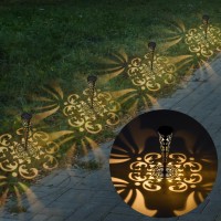 4 Pack Solar Pathway Lights Outdoor Garden Decorative, New Upgraded Metal Solar Outdoor Lights With Patterns, Waterproof Solar Garden Lights Solar Landscape Lights For Path Patio Yard Walkway Backyard