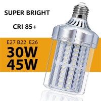 Led Corn Light Bulb, 300 Watt Equivalent Led Bulb, 30W Led Corn Light Bulb, Warm White 3000K, 3000Lm E26 / E27 Base, For Photo Light, Warehouse,Garage Lighting, Barn, Patio (Warm White-3000K, Silver)